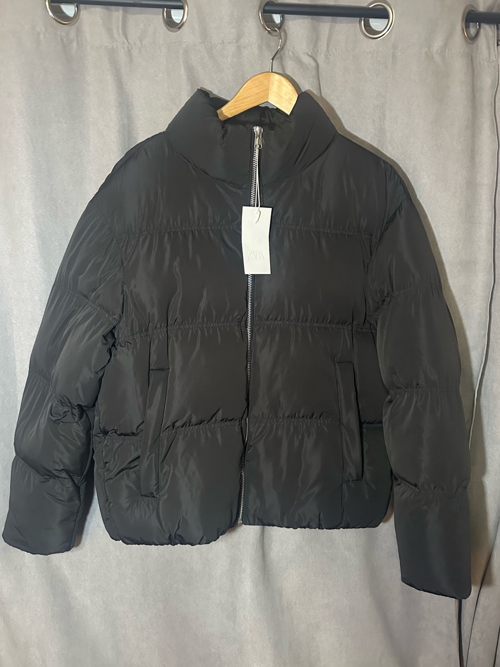 Rare New Puffer Jacket Dark Brown Men’s Size XL Zara